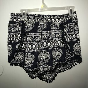 Blue with white detailing parachute shorts